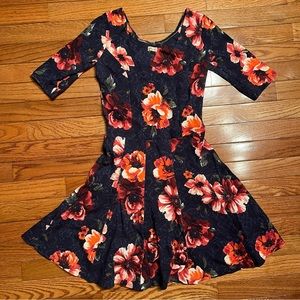 Hollister Flower Patterned Circle Dress